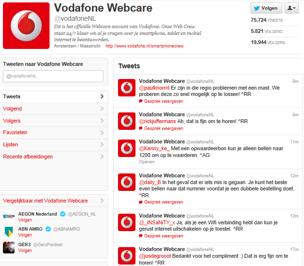 Twitter webcare
