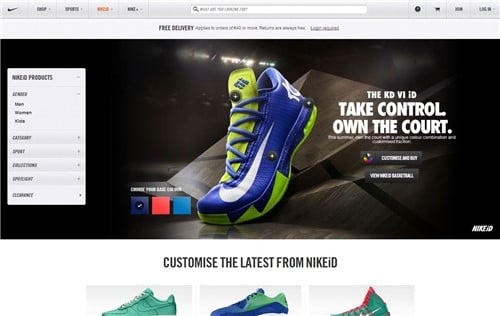Nikes zelf ontwerpen online