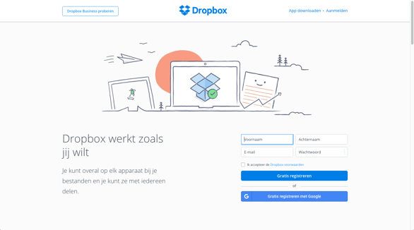 dropbox voorbeeld titel en subtitel